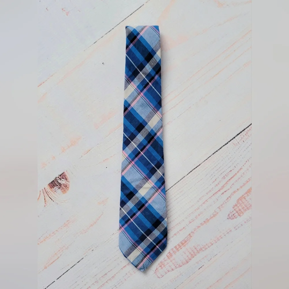 The Children's Place Navy Pink Plaid Kids Neck Tie